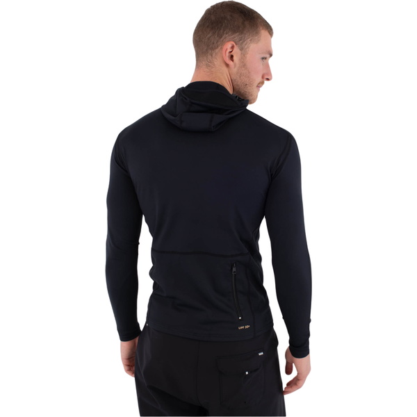 2026 Hurley Mens Slim Fit Icon Hooded Long Sleeve Rash Vest MLEU00001 - Black
